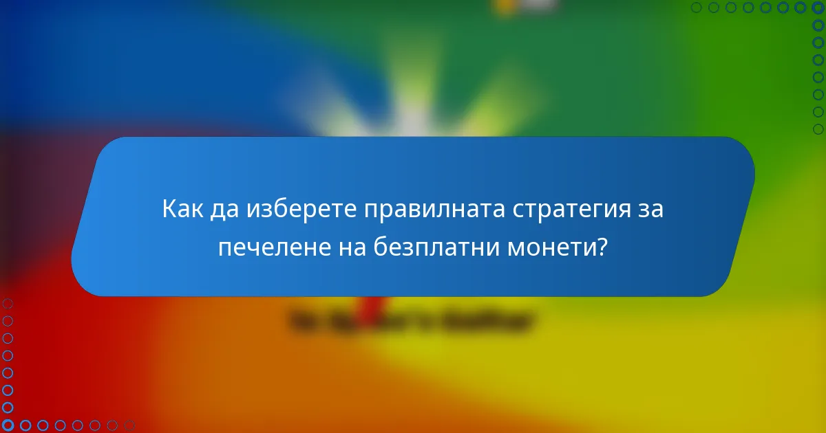 Как да изберете правилната стратегия за печелене на безплатни монети?