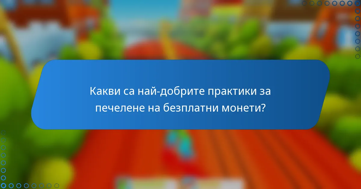 Какви са най-добрите практики за печелене на безплатни монети?